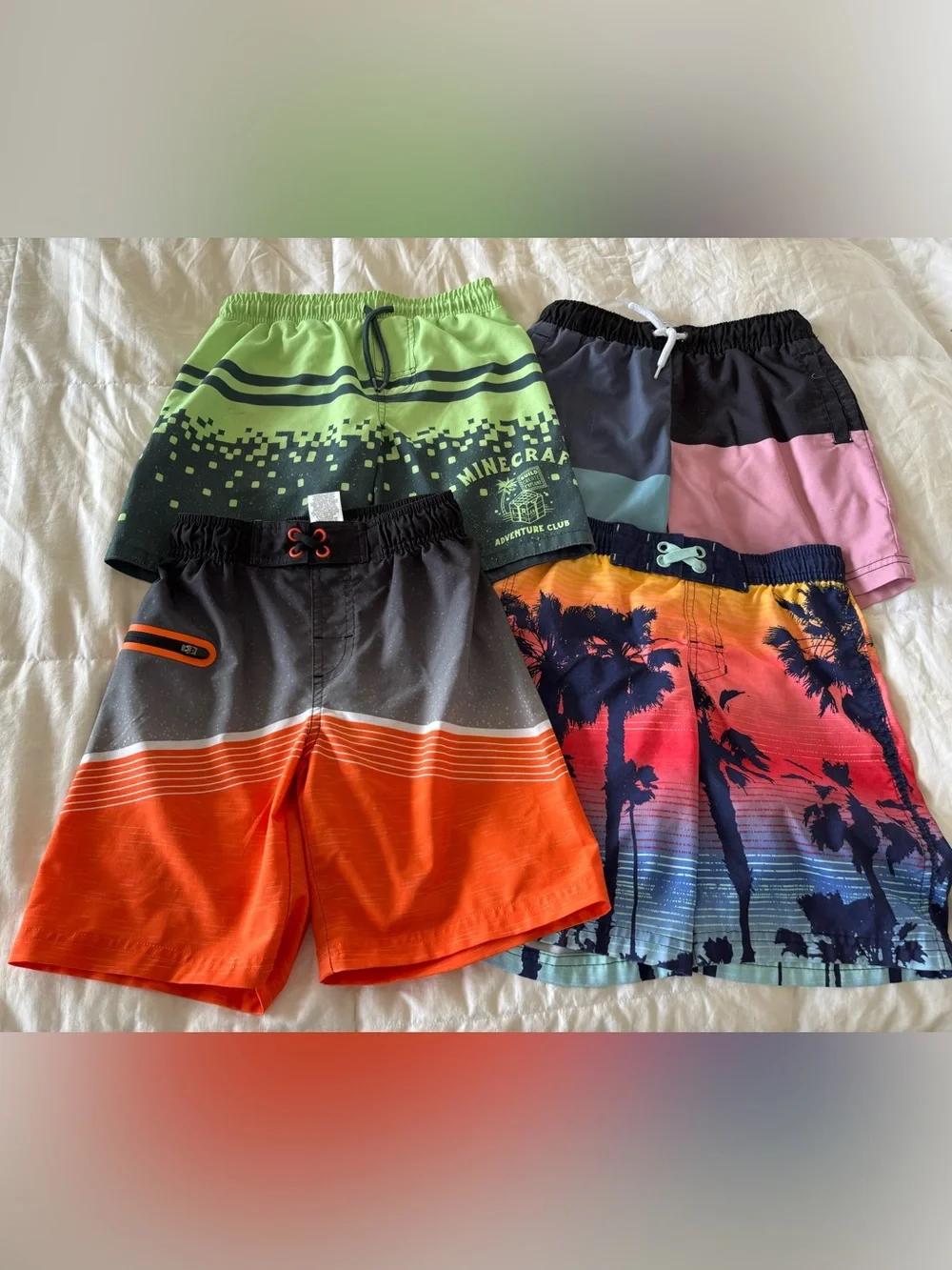 Boys small 6/7 Swim Trunks Shorts  Lot of 4  Message to separate